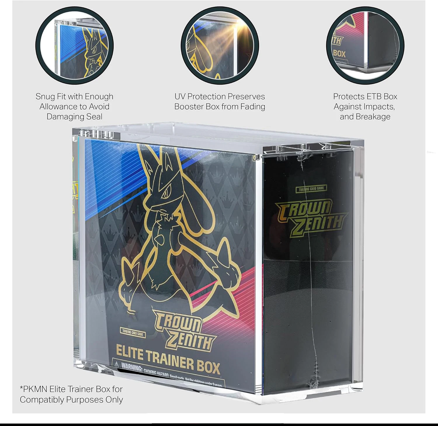 Acrylic Display Box For Poke Dust-Proof Show Case For ETB Protection Box Protector Transparent Plastic Acrylic Case