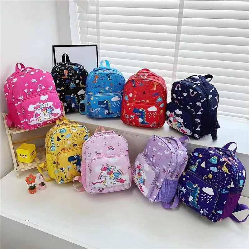 Mochila escolar leve com estampa de dinossauro para meninos e meninas pré-escolares