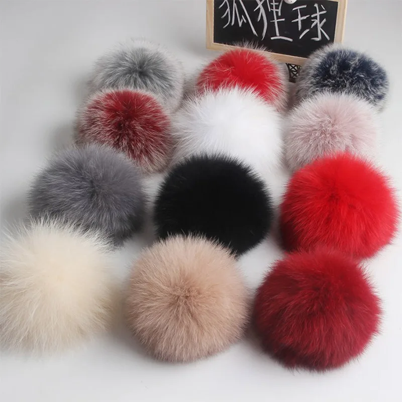 14 ซม.ขนาดใหญ่ Pompoms ปลอม Fox Fur Ball หมวกถุงมือ Diy Handmade ถุงมือผ้าพันคอเสื้อผ้าอุปกรณ์เสริมแขวน False Hairball พร้อมหัวเข็มขัด