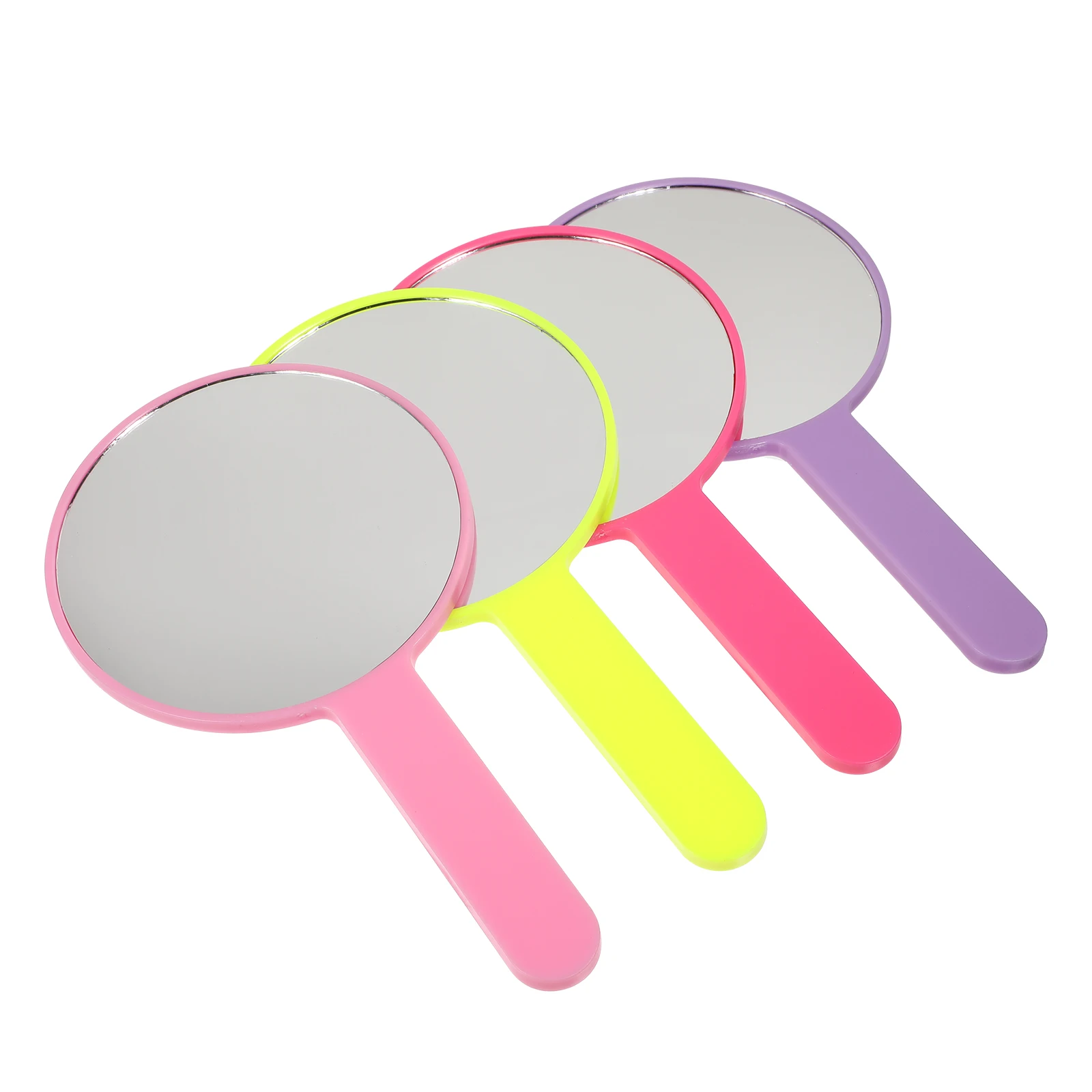 

8Pcs Lightweight Handheld Mirrors Round Design Clear Surface Makeup Tool Travel Mirror for Women Girls