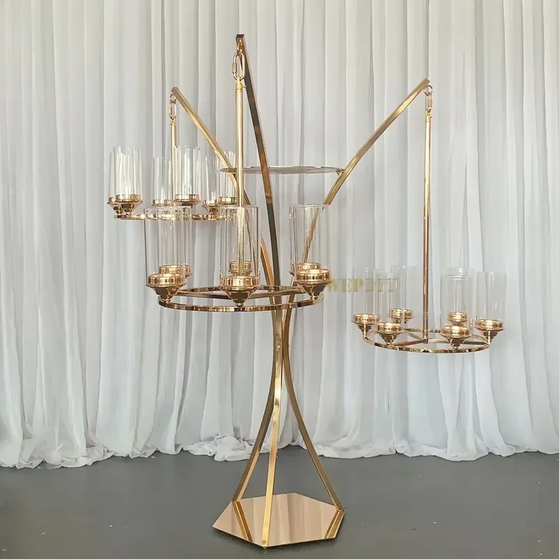Wholesale Glass Tubes Candle Holder Wedding Candlestick Wedding Table Centerpieces for Party Hotel Decor