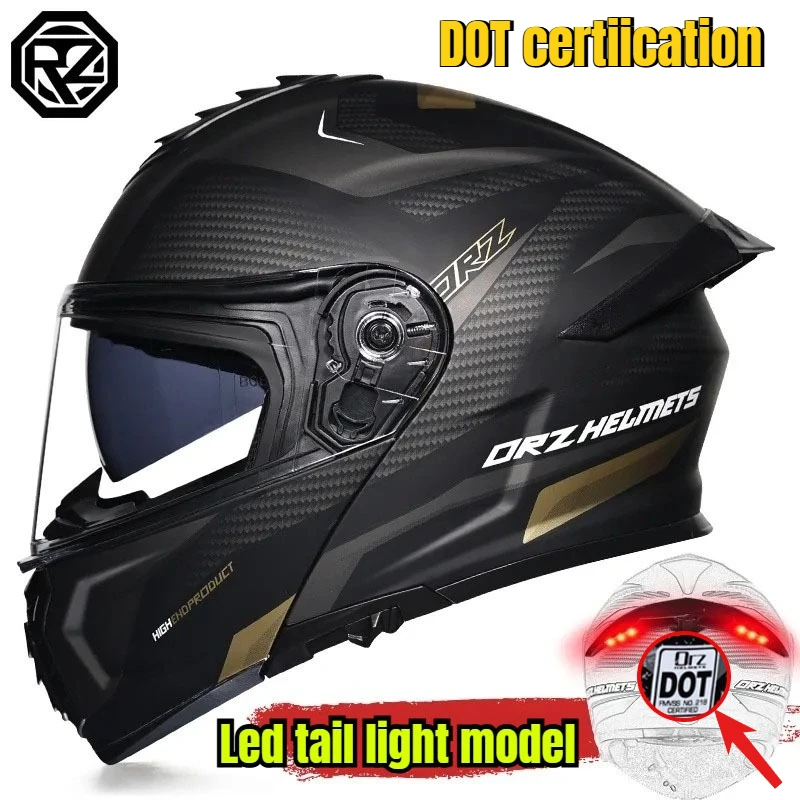 

ORZ Motorbike Helmet Unisex Motocycle Helmets Modular Filp Up Full Face Racing Helmet Dual Visors DOT Approved