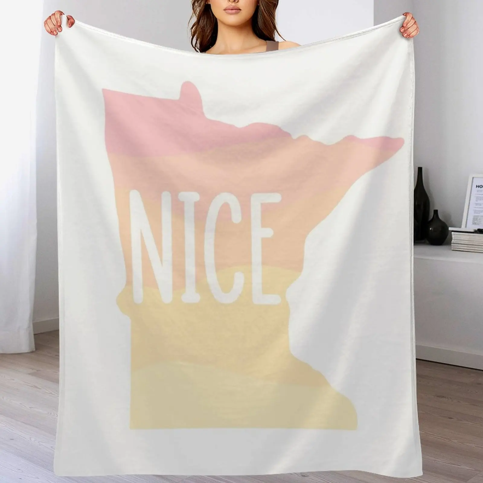 

Minnesota nice Throw Blanket Travel Size Cozy Blanket for Plane Train