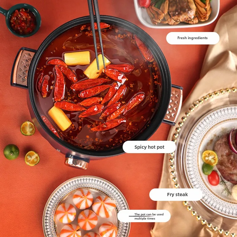 焦げ付き防止電気鍋,マルチクッカー,家電,一体型フライパン,家庭用炊飯器,220v