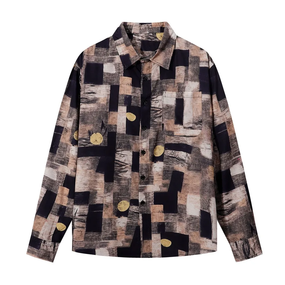 

Темно-черные эстетические свободные гавайские рубашки с длинными рукавами в стиле гранж, готическая мужская и женская блузка, уличная одежда, топы на пуговицах Aloha, зима-весна