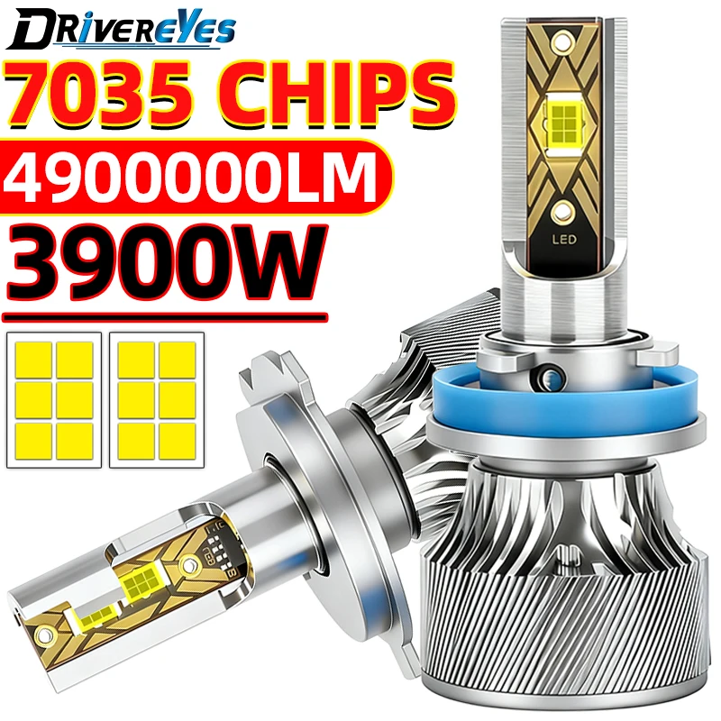 Turbo H4 LED Haedlights haz alto/bajo 3900W CSP Canbus 1:1 Mini H7 H1 H3 880 881 H27 H8 H9 H11 9005 HB3 9006 HB4 9012 HIR2 bombilla antiniebla
