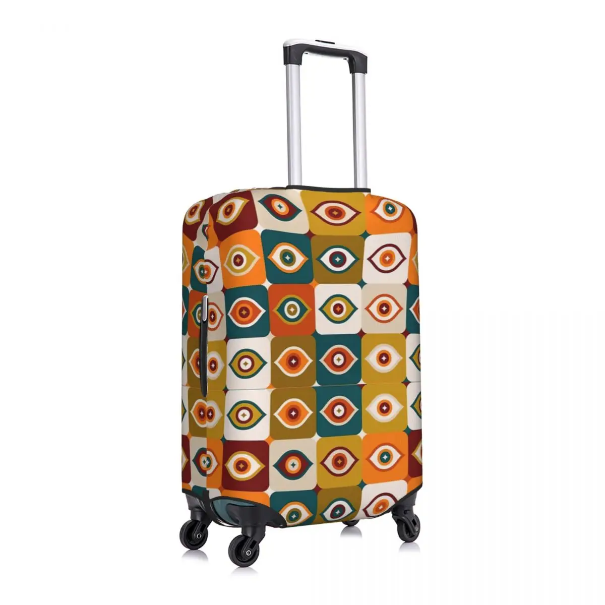 Checkered Retro Eyes Citrus  Luggage Protective Dust Covers Elastic Waterproof 18-32inch Suitcase Cover Travel Accessories