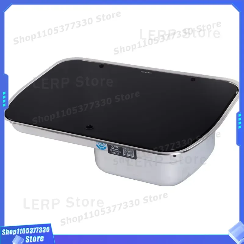 RV Camper Sink Cooker Combo 2 Burner Stove with Tempered Glass Lid Built in for Boat Yacht Marine Kitchen Compact Design