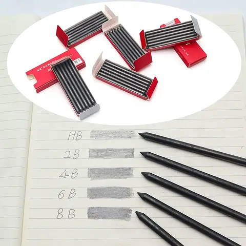 학교 사무실용 기계식 연필 리드 리필, 5.6mm, HB 2B 4B 6B 8B 페인팅 자동 연필 리필, 필기 용품