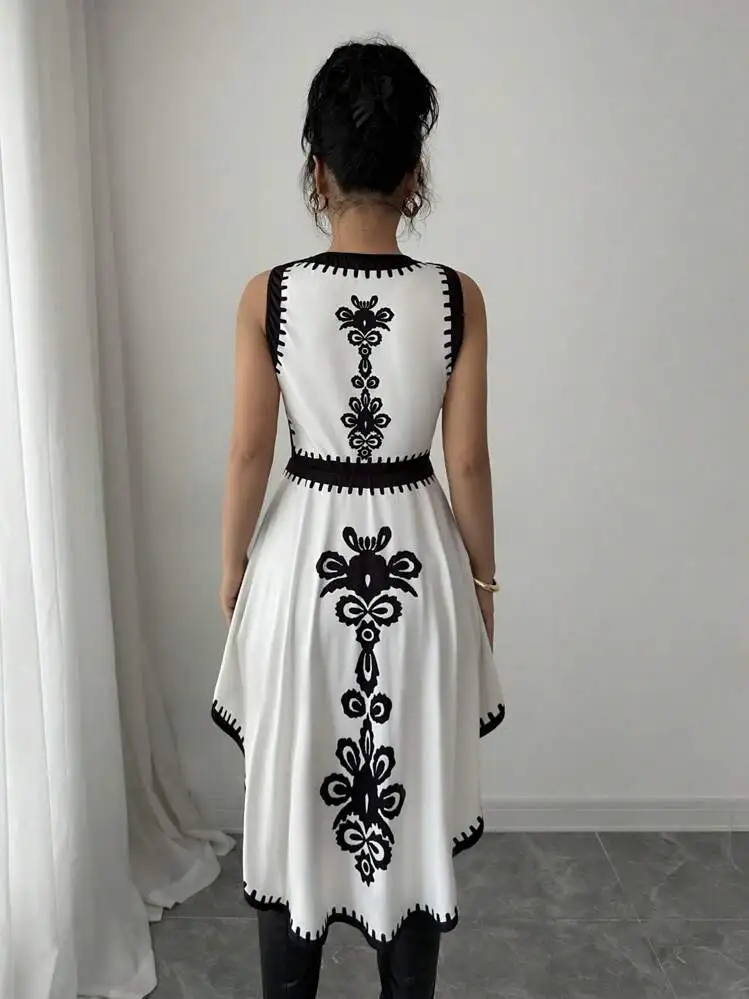 Pop Summer Cross-border Irregular Contrasting Vest, Tailcoat, Sleeveless Top, Women's Clothing