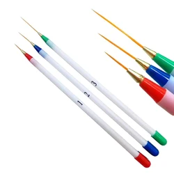 6Pcs Nail Art Liner Brush Set DIY Drawing Pen UV Gel Brushes Painting 1cm 1.5cm 2cm