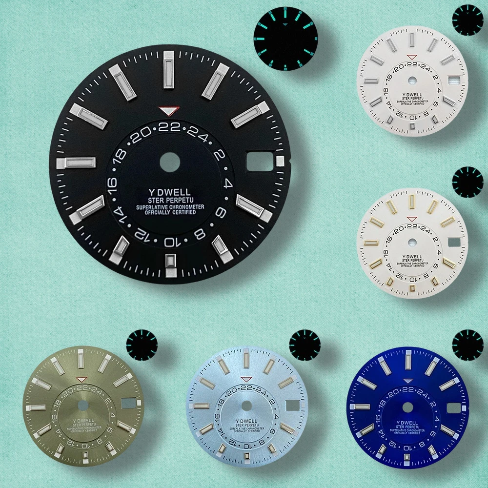 

28.5mm S Logo New Sunburst Dial Fit NH35/NH36/4R/7S Japanese Movement Green Luminous High-Quality Watch Modification Accessories