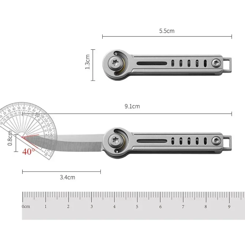 Neues Mini-Klappmesser mit Edelstahlklinge, Schlüsselanhänger-Anhänger, tragbares Outdoor-Reise-Camping-Schneidewerkzeug