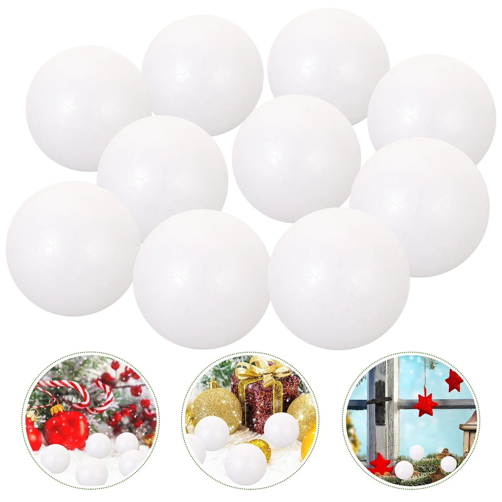 

24 Pcs Polystyrene Craft Balls Christmas Ornament Decoration Snowball Hanging Round