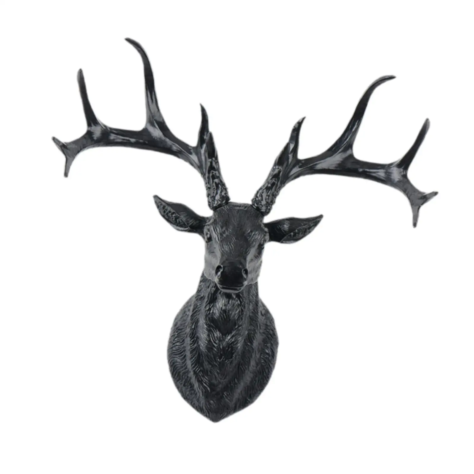 Deer Head Statue Wall Mounted Resin Animal Heads Decor for Bedroom Corridor Shop Holiday Festive Gift