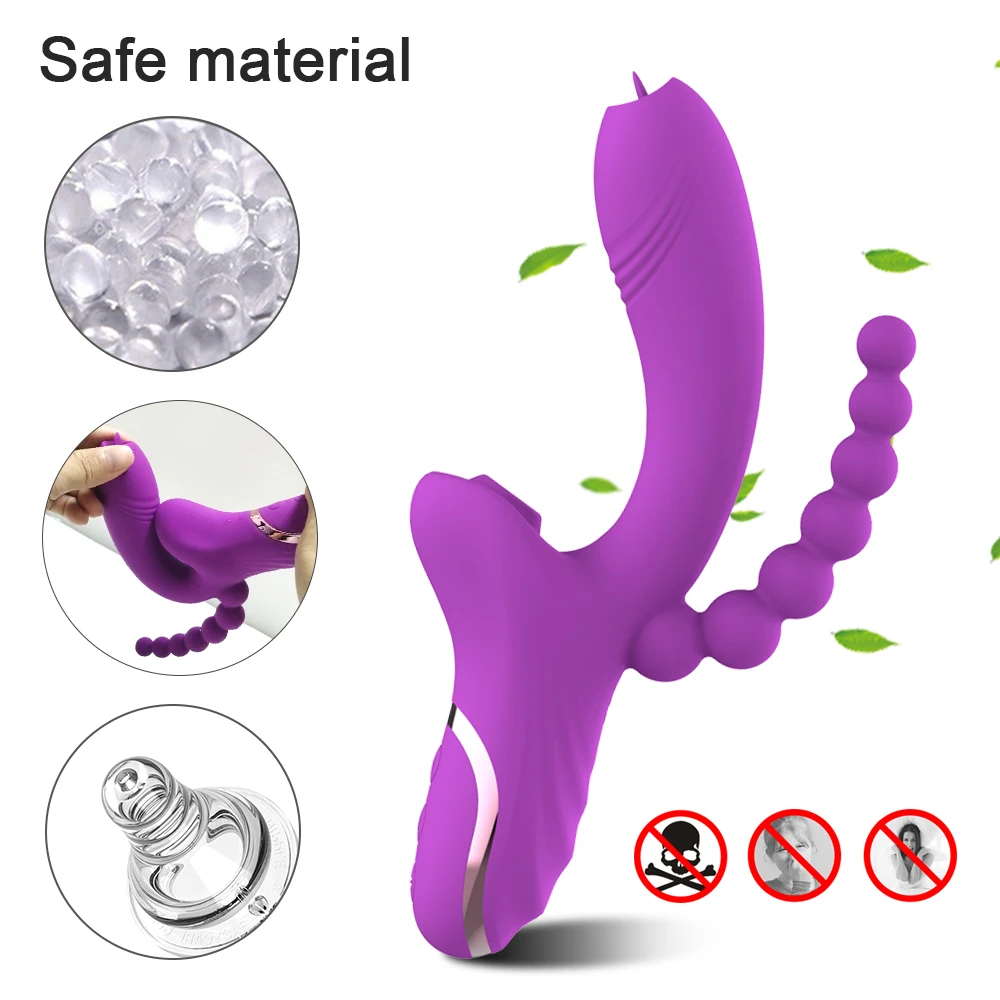 Powerful Vibrator Female for Women G Spot Tongue Licking Vacuum Stimulator Dildo Clitoris Sucker Sexy Toys Goods for Adults 18