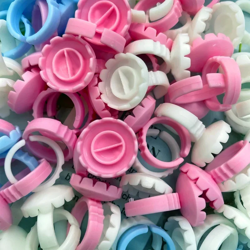 1000 STKS Wegwerp bloemvormige lijmring Cup Wimperverlenging Tattoo Pigmenthouder Pallet Lash Make-up Benodigdheden Groothandel