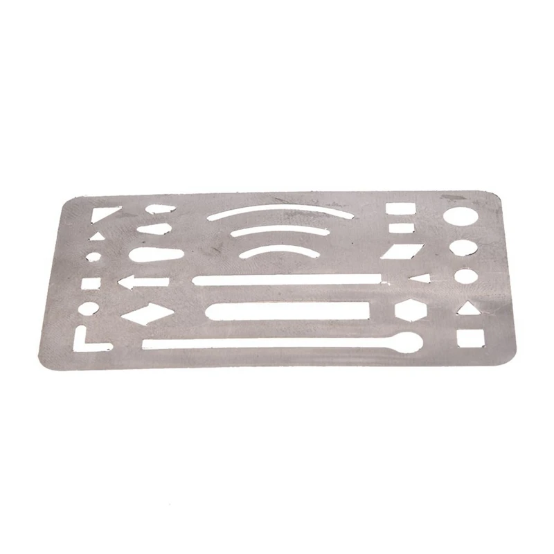 Hot Selling-5X Stainless Steel 27 Patterns Erasing Drawing Drafting Tool Shield,5X Stainless Steel 27 Patterns Erasing Drawing D