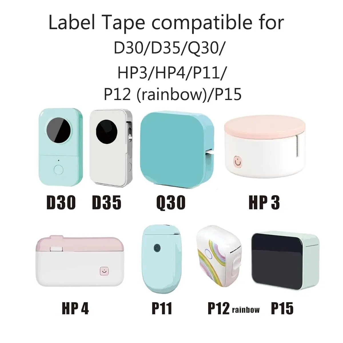 White Label Tape 15mmx30mm Compatible with Phomemo D30 D35 Label Maker Waterproof Laminated Custom Stickers Office Labels White