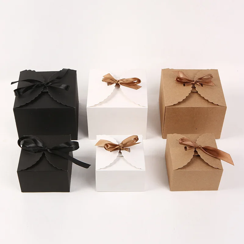 50pcs Small Gift Boxes Recycled Paper Favor Boxes with Ribbons Gift Boxes with Lids for Birthday,Wedding,Party,Chocolate