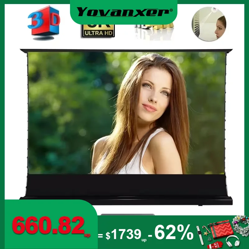 150" Motorized ALR Projector Screen for UST Laser TV 3D 8K