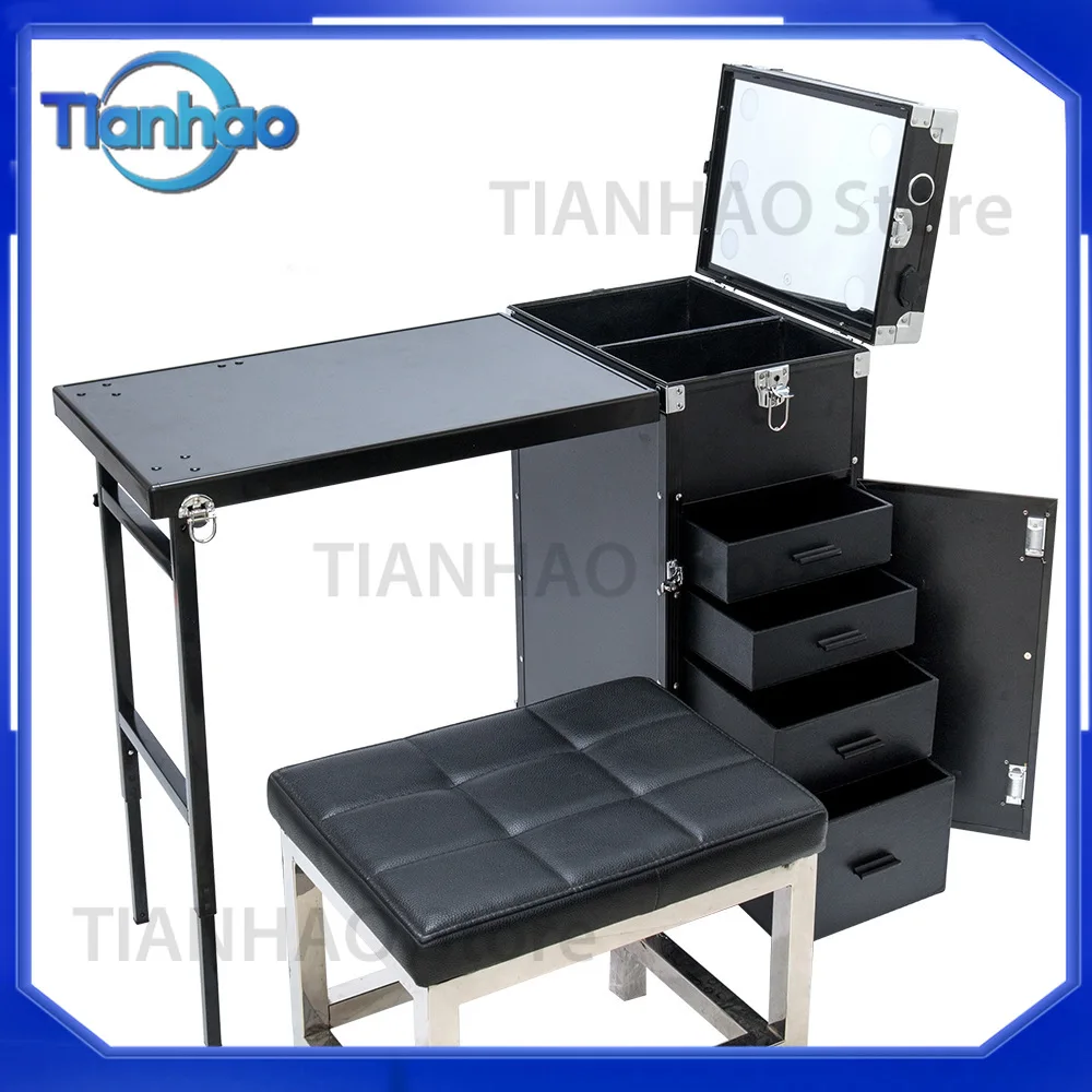 Portable Cosmetic Case for Beauty Tattoo Embroidery Setting High-end Trolley Rod Cosmetic Case for Nail Art