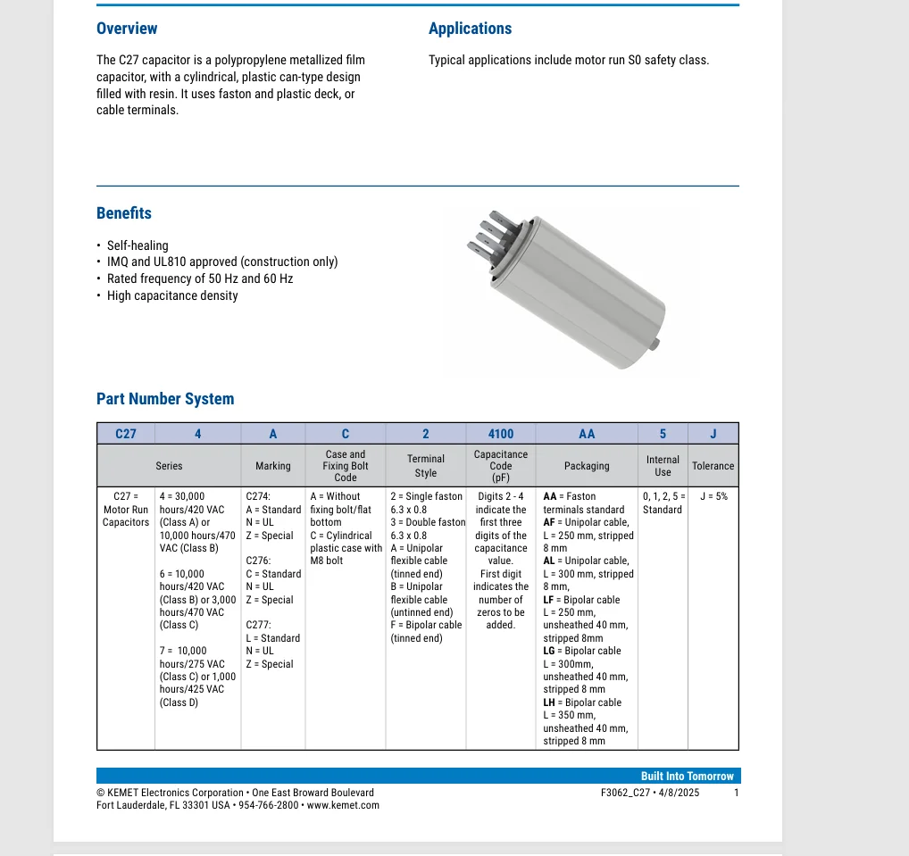 

[BELLA] [New Original] ARCOTRONICS Motor inverter start capacitor 1.27.4AC3 MKP 1UF 2UF 3UF 4UF 5UF 8UF 10UF