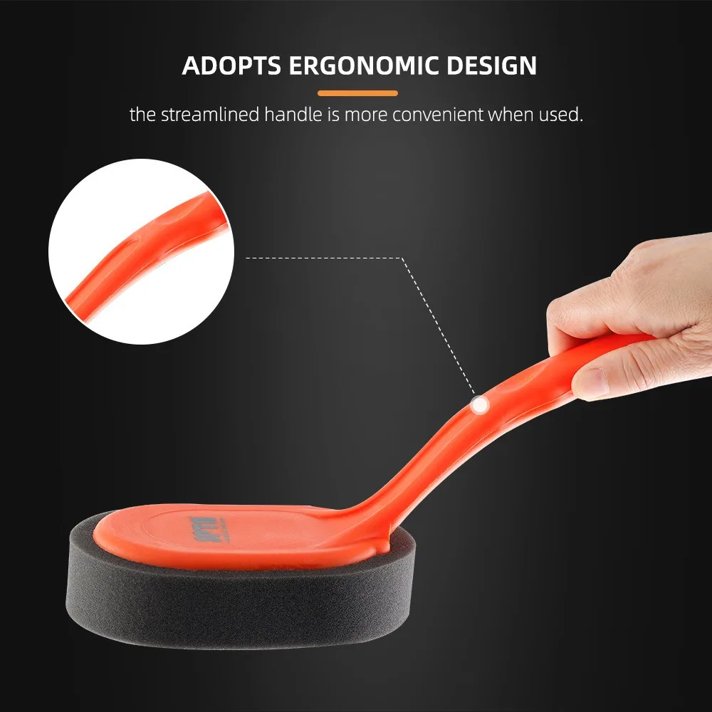 Plastics,sponge Waxing Cleaning Sponge Brush Good Cleaning Force Water Uptake Pad Tire Dressing Applicator Tool Orange