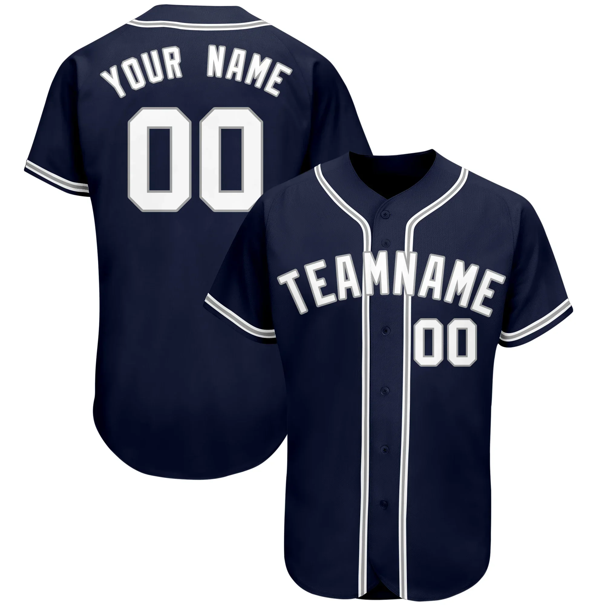 Custom Baseball Jersey Cool Dry-comfort Breathable V-neck Button-down Softball Uniform Professional Outdoors Print Name/Number