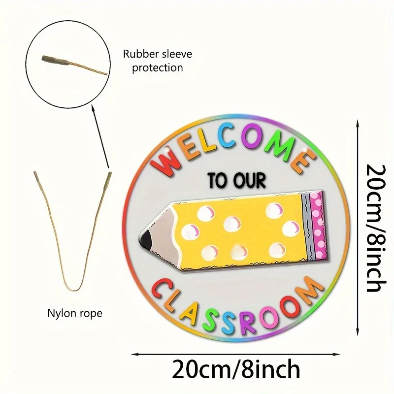 Welcome Classroom Door Sign Suncatcher,Round Acrylic Hanging Rainbow Maker,Windows,Classroom,Campus,Teacher Gift,home,Birthday