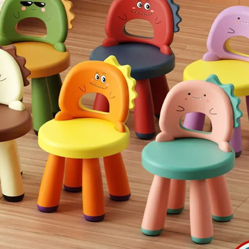 Plastic Children\'s Stool Baby Non-slip Kindergarten Cartoon Child Chair Low Household Backrest Chaise Pour Enfant Kids Furniture