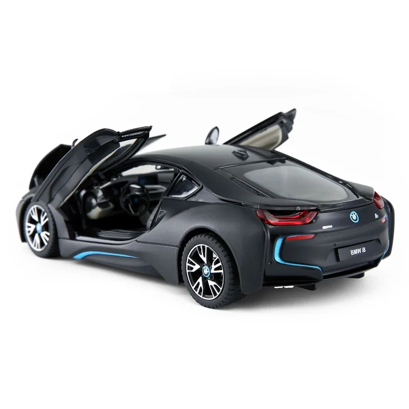 KaKBeir 1:24 BMW I8 Black Car Alloy Car Model Simulation Car Decoration Collection Gift Toy Die Casting Model Boy Toy