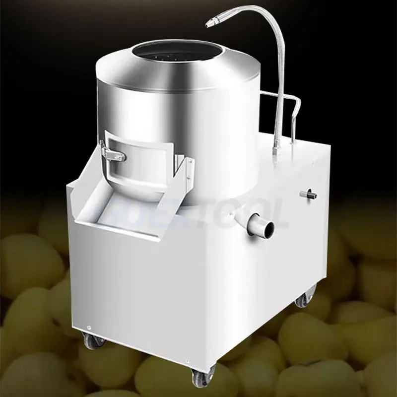 Imagem -03 - Descascador de Batata Automática Pequena Máquina de Peeling de Aço Inoxidável Taro Potato Groundnut Ginger Peeler Comercial