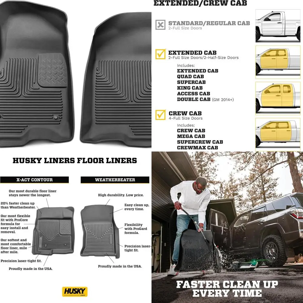 

Контурные коврики X-act | Подходит для Chevrolet Silverado, GMC Sierra 1500 и 2020-2026 Silverado и Sierra 2500/3500 Double 2019-2026 гг.