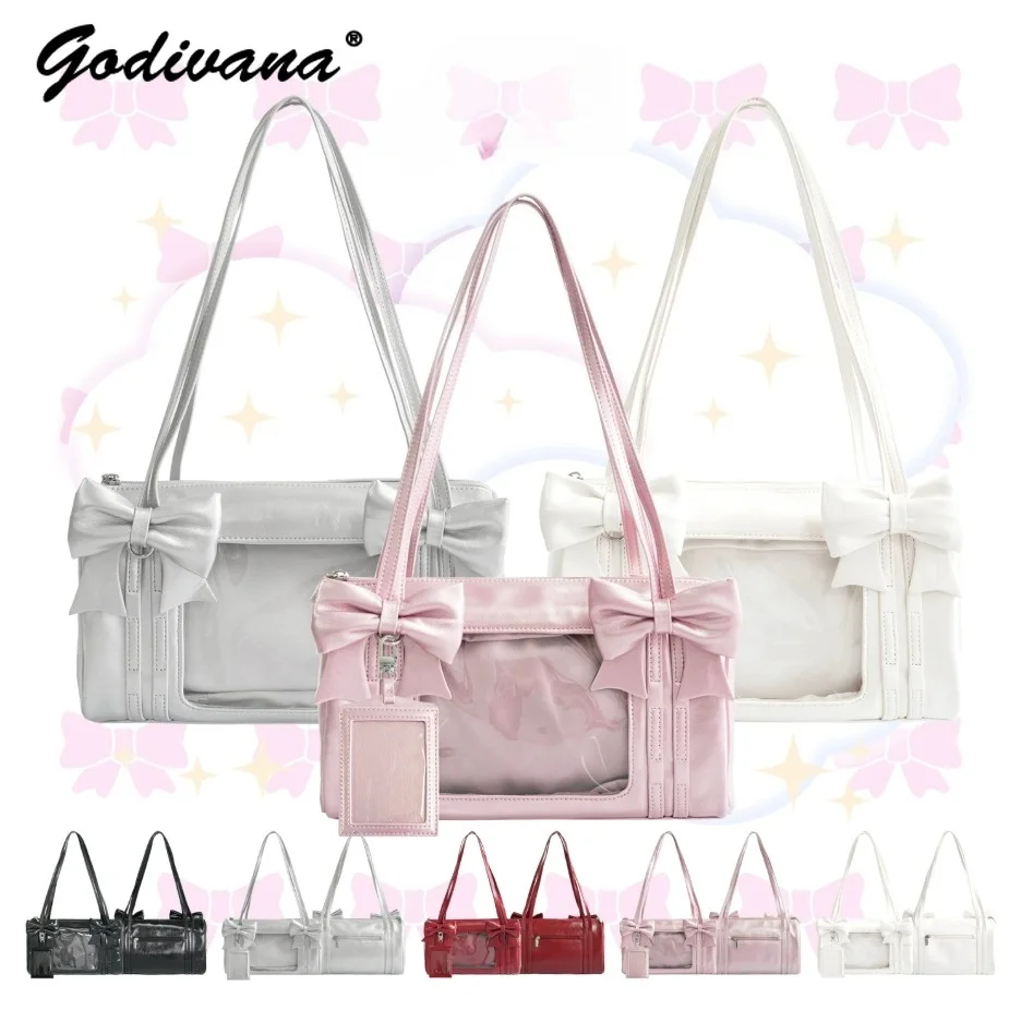 Original Design Armpit Pain Bag Female Girls Sweet Baby Bag Detachable Bow Y2K Shoulder Tote Bags