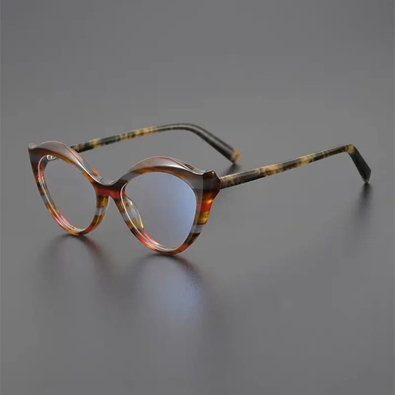 Top designer cat-eye Glasses Women's Glasses frame Fashion Color Acetate optical Glasses frame Prescription glasses small frame