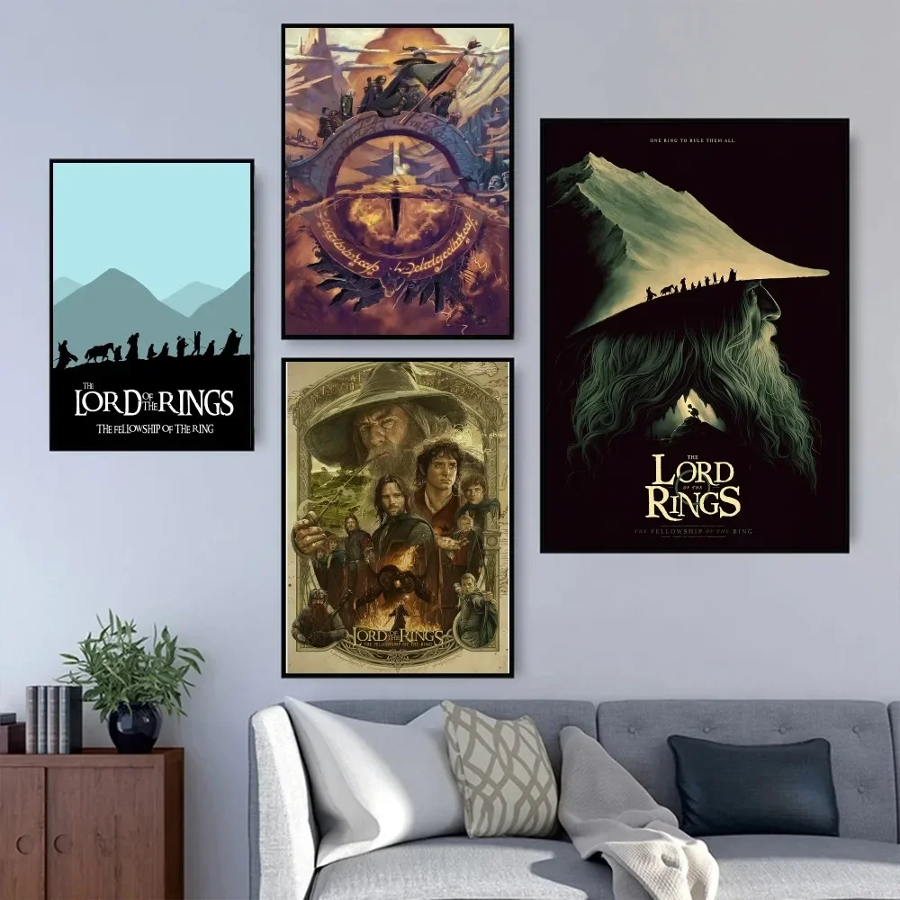 The L-Lords of the R-Rings Poster Prints Wall Painting Bedroom Living Room Wall Bar Restaurant Sticker Large