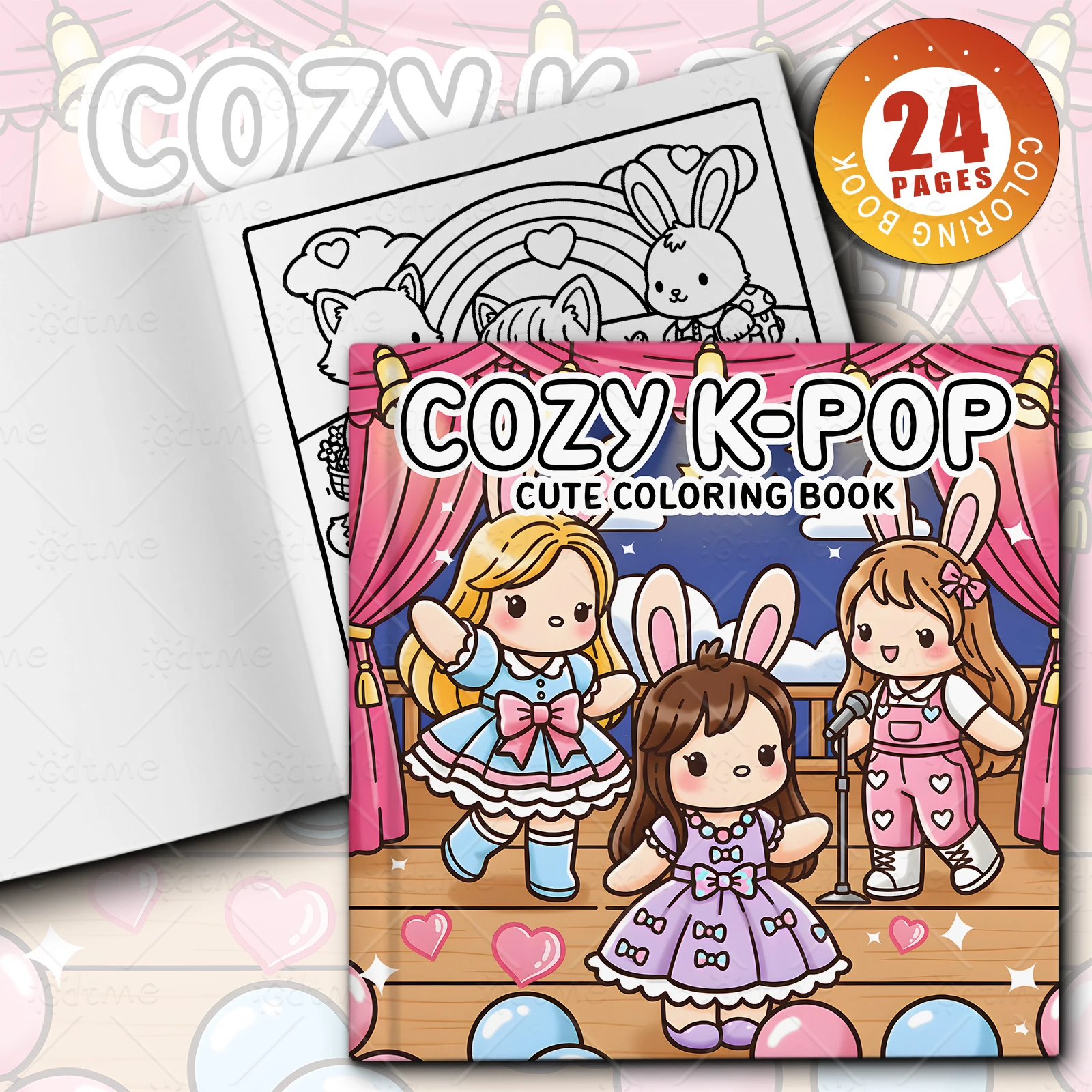 COSY K-POP Malbuch mit kräftigen, einfachen Mustern für Erwachsene, niedliches Zeichenbuch, perfektes Geschenk für Party und Geburtstag – Detail 1