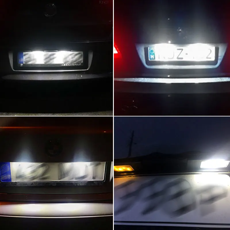 2pcs Error Free LED License Number Plate Light For 2004-2012 For BMW 1 Series E81/E87 (116i,116d,118i,118d,120i,120d,123d,130i)