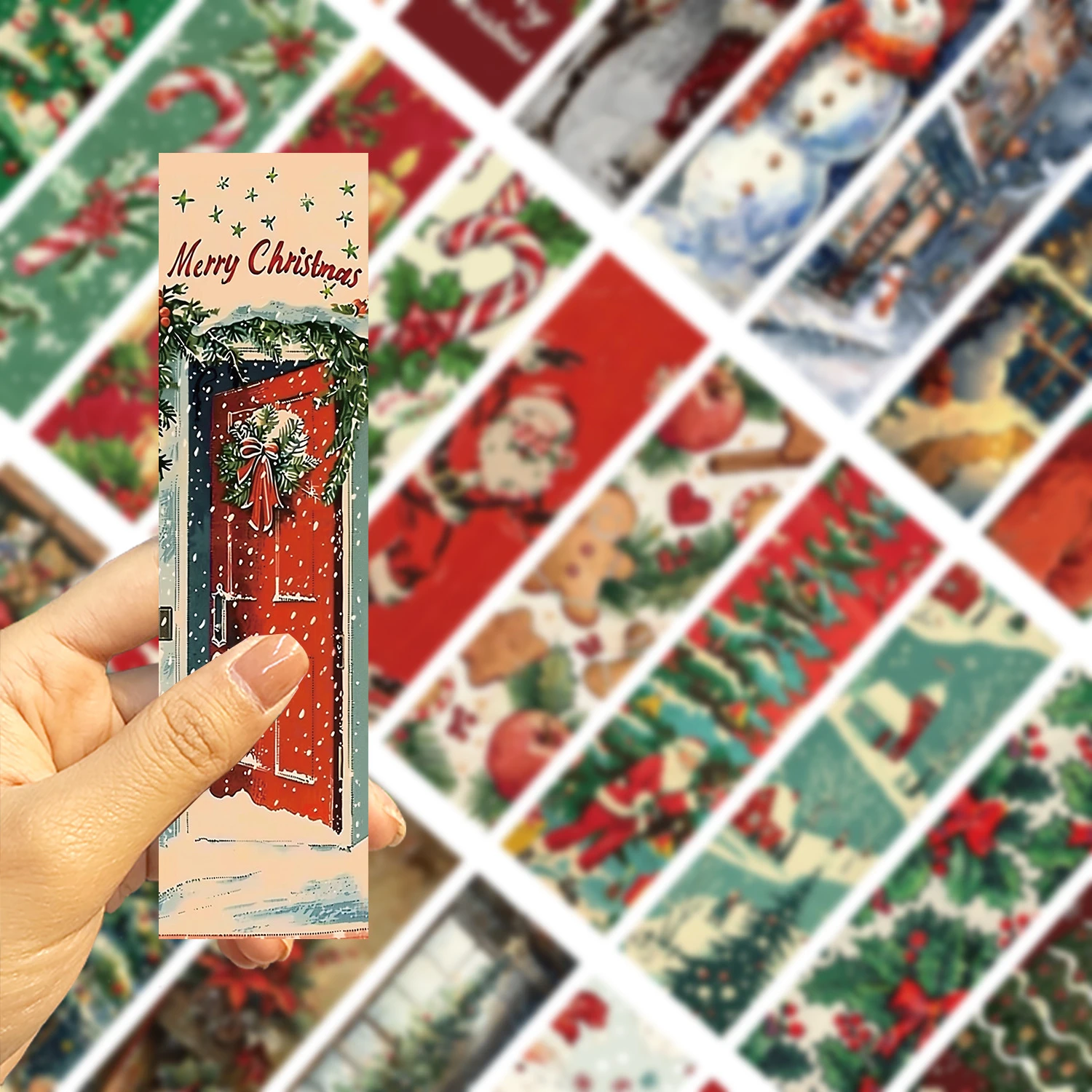 30PCS Retro Christmas Bookmark - Exquisite Children's Gift Bookmarks Pages Book Mark Cartoon Printing Annotated Notebook Clip