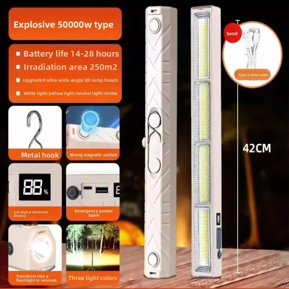 

Ultra Bright Emergency Lights Type-C Wall Mounted Lamp LED Flashlights with Red&Blue Light Waterproof Camping Lantern Outdoor