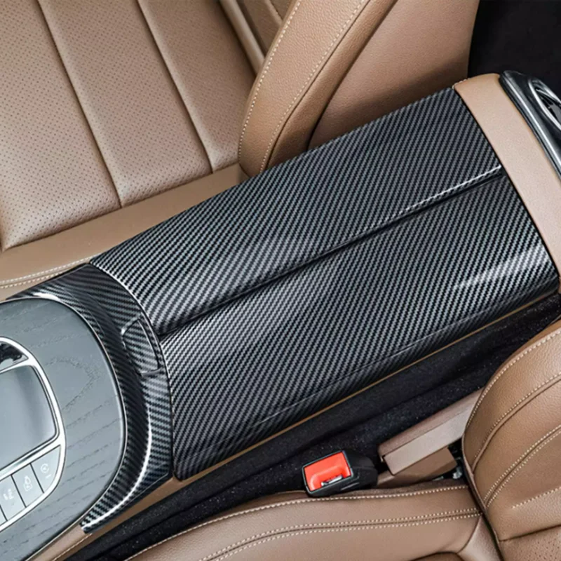 

For Mercedes Benz E Class W213 2016-2023 Car Armrest Box Panel Armrest Box Decorative Cover ABS plastic Carbon fiber