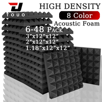 TOUO Acoustic Foam 6-48 Pcs Sound Proof Wall Panels High Density Studio Sound Absorbing Material Acoustic Foam Home Decoration