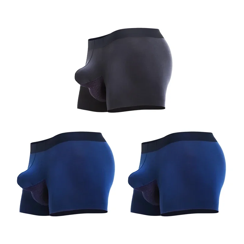

3PCS Men's underwear: Bullet dry and wet separated, straight-leg pants, breathable at the bottom, ice silk for scrotal support