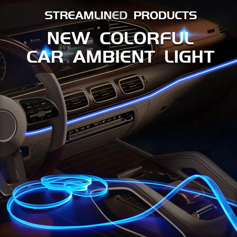 Neon Car Led Strip Light RGB USB Center Console Dashboard Lights Interior Ambient Lighting Kit With Fiber Optic Remote Control