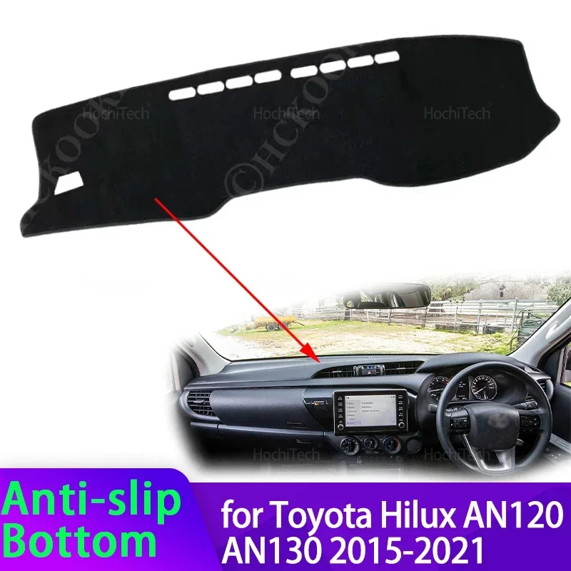 

Dashboard Cover Mat Carpet Pad Shade Cape Blanket for Toyota Hilux AN120 AN130 2015 2016 2017 2018 2019 2020 2021 Accessories