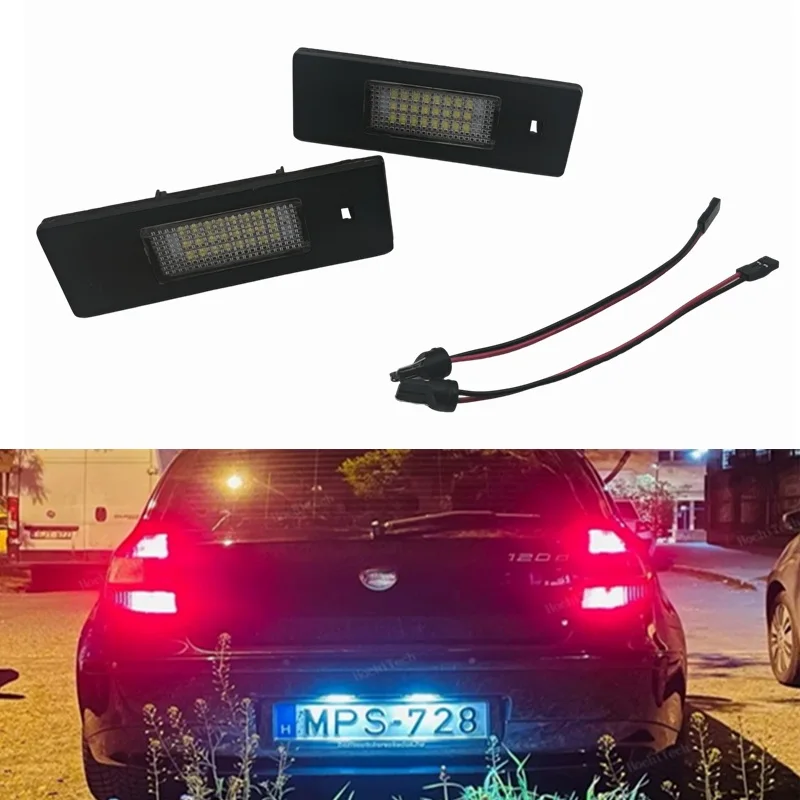 For BMW 1 Series E81 E87 E63 E64 M6 E85 E86 Z4 F12 F13 F20 K48 MINI R60 R61 LED License Number Plate Lamp Car Light Luz No Error