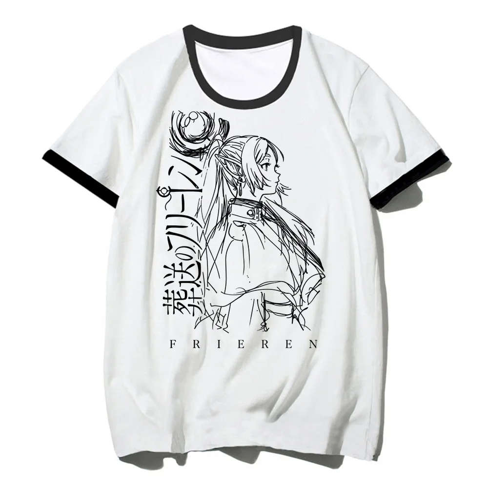 Frieren top tees shoujo harajuku baddie alternative  meme cute t-shirt 80s jojifuku streetwear gyaru