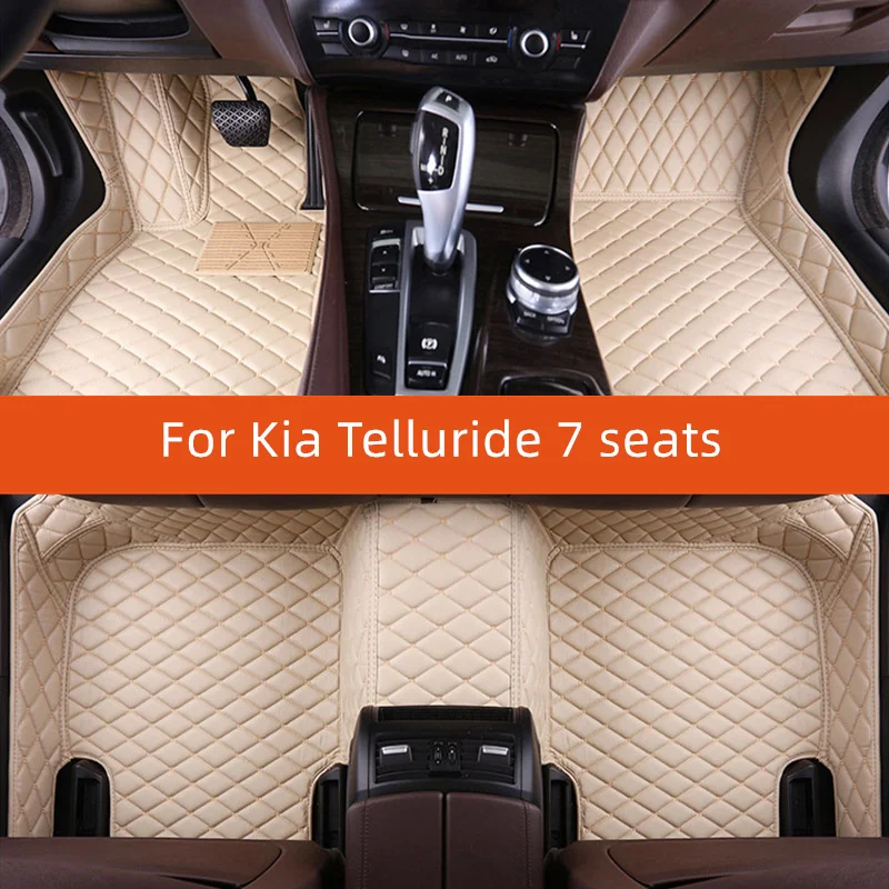 

Custom Leather Car Floor Mat For Kia Telluride 7 seats 2024 2025 2026 2027 Car Mat Interior Accessories