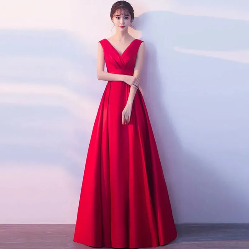 Toast Bridesmaid Evening Dresses Women's 2024 New Fashion Slim Annual Meeting Host Long Dress Female Birthday Party Banquet Dres